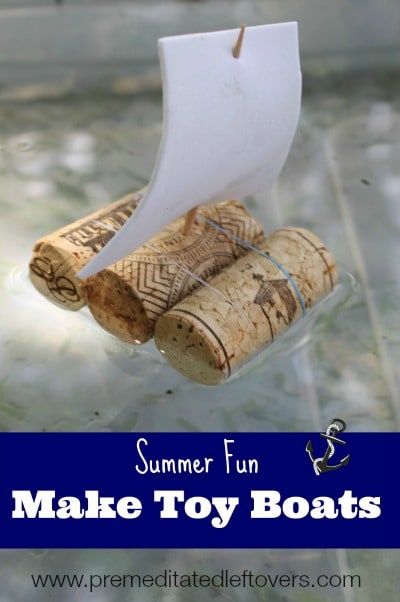 3 ways to make toy boats: with cork, foil, and straws.