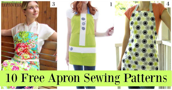 Save money and protect your clothing with these 10 free apron patterns, including reversible aprons, aprons made from sewing scraps, and more!