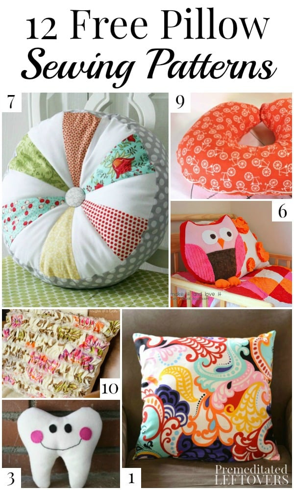 These 12 free pillow patterns and pillow cover patterns would make great additions to your home decor or unique homemade gifts!
