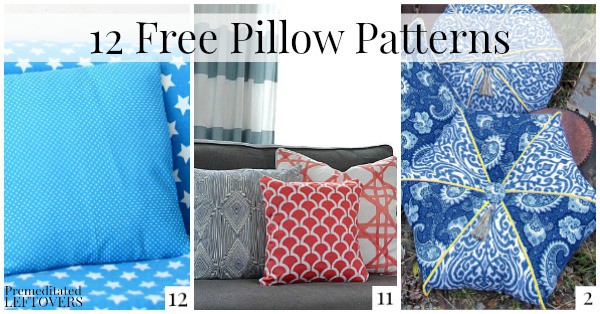 These 12 free pillow patterns and pillow cover patterns would make great additions to your home decor or unique homemade gifts!