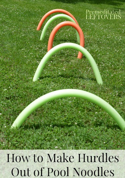 How to make pool noodle hurdles for kids - these make a great addition to a backyard obstacle course for kids.