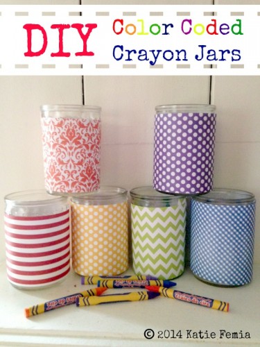 DIY Color Coded Crayon Jars