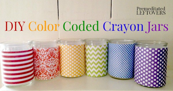 DIY Color Coded Crayon Jars