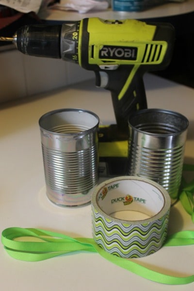 supplies needed to make tin can stilts