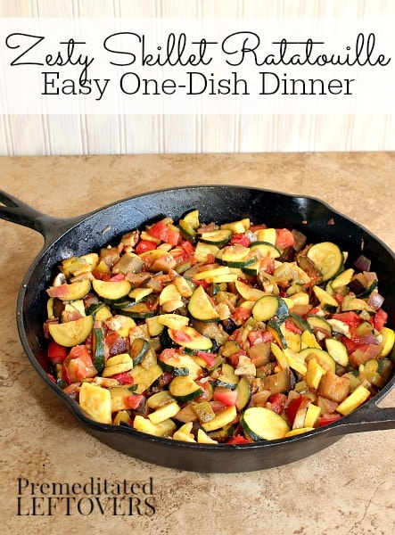 Cast Iron Skillet Ratatouille Recipe - easy one-dish dinner recipe
