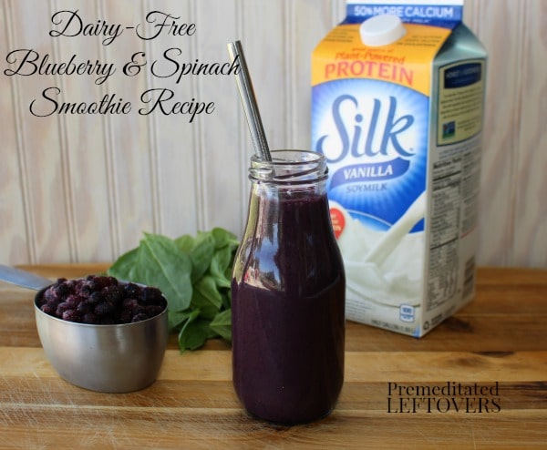 Dairy-free blueberry and spinach smoothie