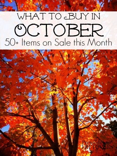 What to Buy in October - 50+ Items on Sale in October including items that will be included in seasonal sales, clearance sales, and in-season produce.