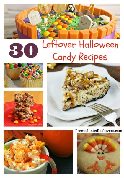 30 Leftover Halloween Candy Recipes - Are you wondering what to do with leftover Halloween candy? These recipes using leftover Halloween candy will help!