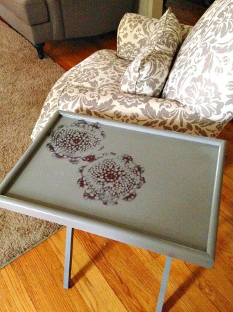 Lace Stenciled TV Tray Tutorial