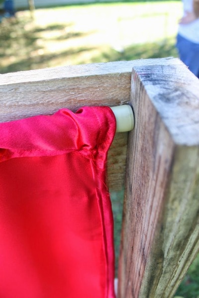 puppet theater curtain put in place with an adjustable rod