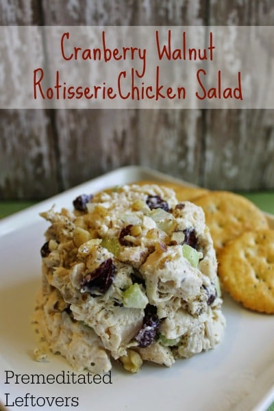 Cranberry Walnut Rotisserie Chicken Salad Recipe - Here is a quick and easy chicken salad recipe using a rotisserie chicken, cranberries, and walnut.