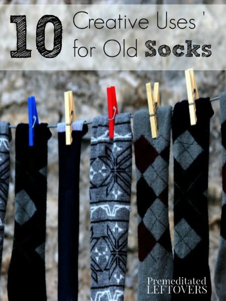 Looking for ways to reuse your worn out or mismatched socks? Try these 10 Creative Uses for Old Socks to put them to good use around the house.