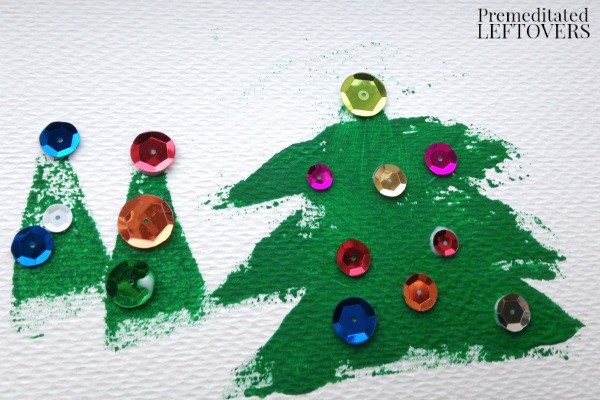 Christmas tree paint stamp activity  for kids