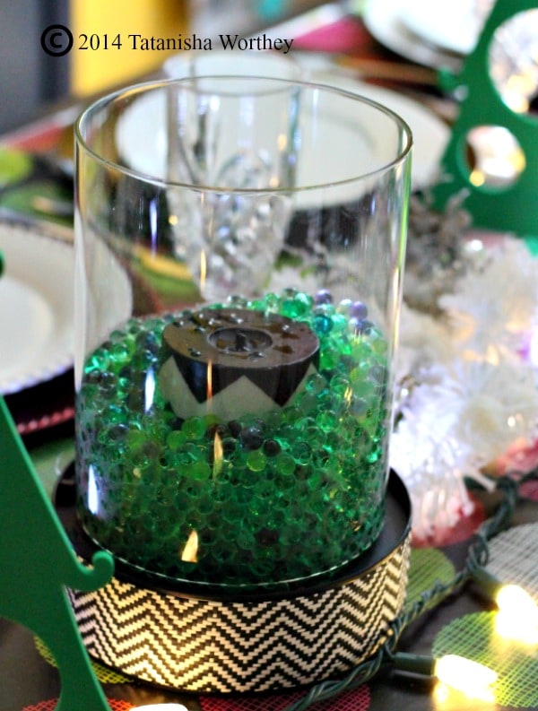 black and white christmas centerpiece