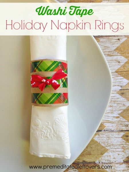 How to Make Washi Tape Napkin Rings Tutorial. Use these directions to craft these frugal washi tape napkin rings, perfect for decorating your holiday table.