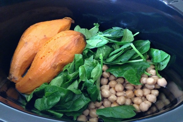 How to Make Sweet Potato Baby Food with Chickpeas and Spinach in a Slow Cooker