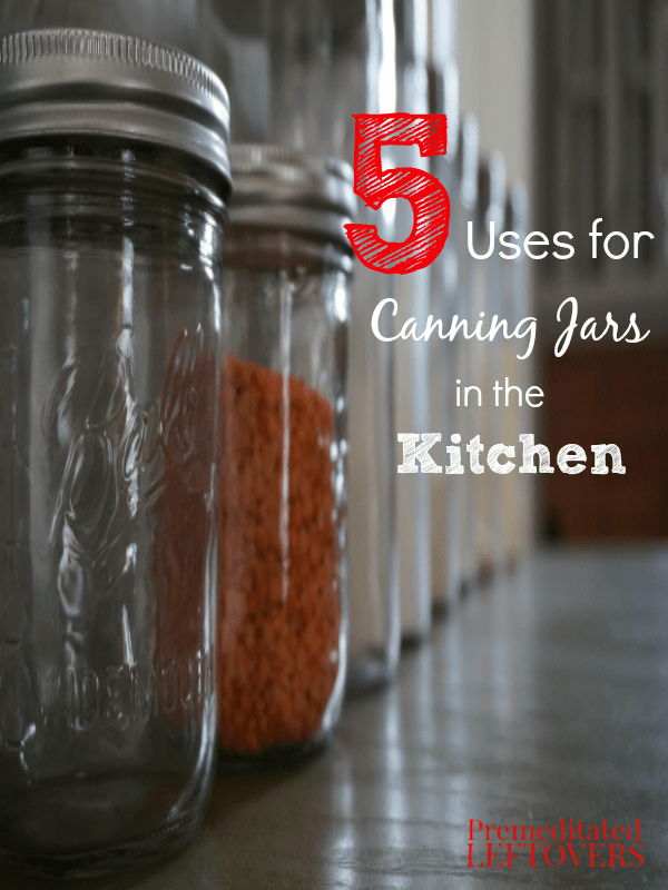 Canning jars are easy to find, inexpensive, durable, and have many uses in the kitchen beyond canning. Here are 5 uses for canning jars in the kitchen.