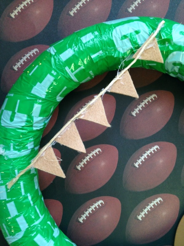 DIY Football Wreath - Mini Bunting Banner