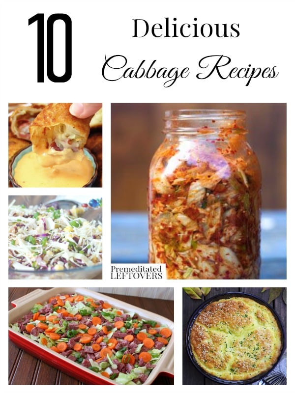 Looking for delicious cabbage recipes? Here are 10 recipes using cabbage including corned beef and cabbage, stuffed cabbage rolls, coleslaw and kimchi.