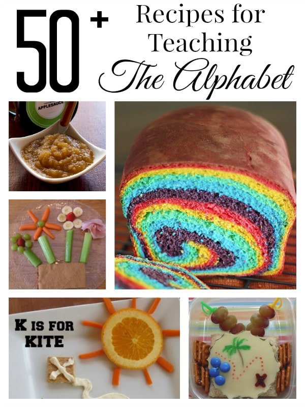 Looking for some fun recipes to make snacks for your homeschooling lessons? Here are 50+ Recipes to Teach the Alphabet to get you started!