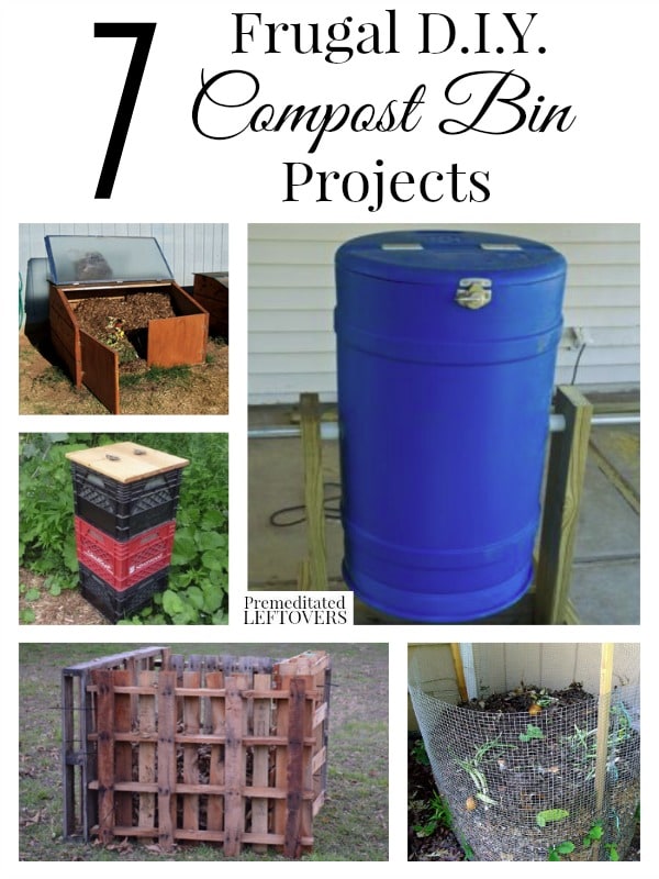 Would you like to compost your kitchen and yard waste, but don't have a compost pile? Here are 7 frugal DIY compost bin projects to help you create one!
