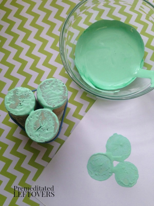 Wine Cork Clover Stamps for St. Patrick's Day