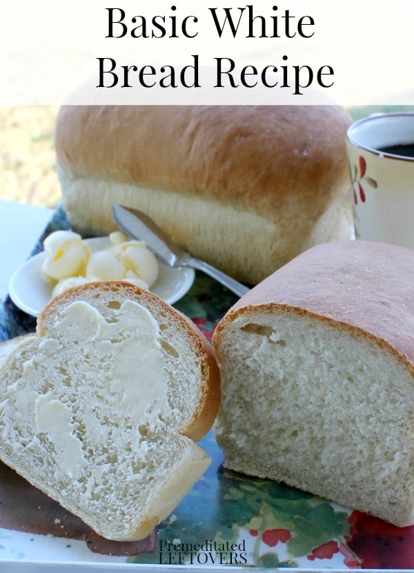 Basic white bread recipe with yeast that makes two loaves. This is an oven bread recipe from scratch. Includes step by step bread recipe instructions