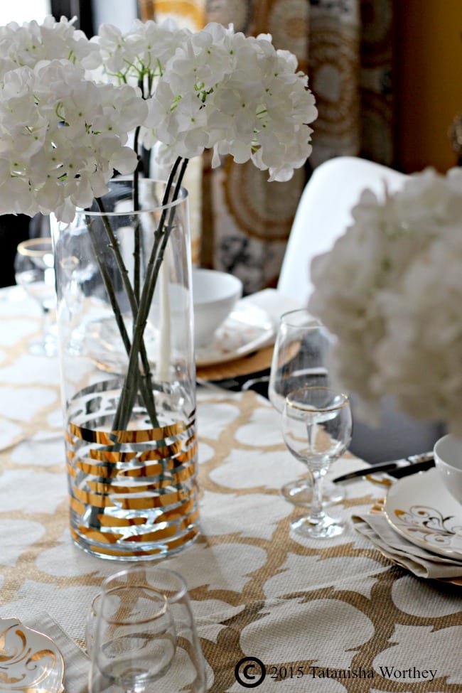 White and Gold Table Centerpiece