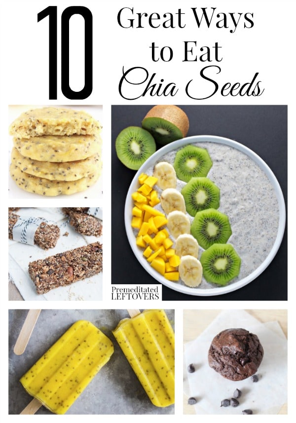 10 Great Chia Seed Recipes including chia seed pudding, chia seed muffins, chia seed jam, chia seed popsicles, and chia seed nutrition information.