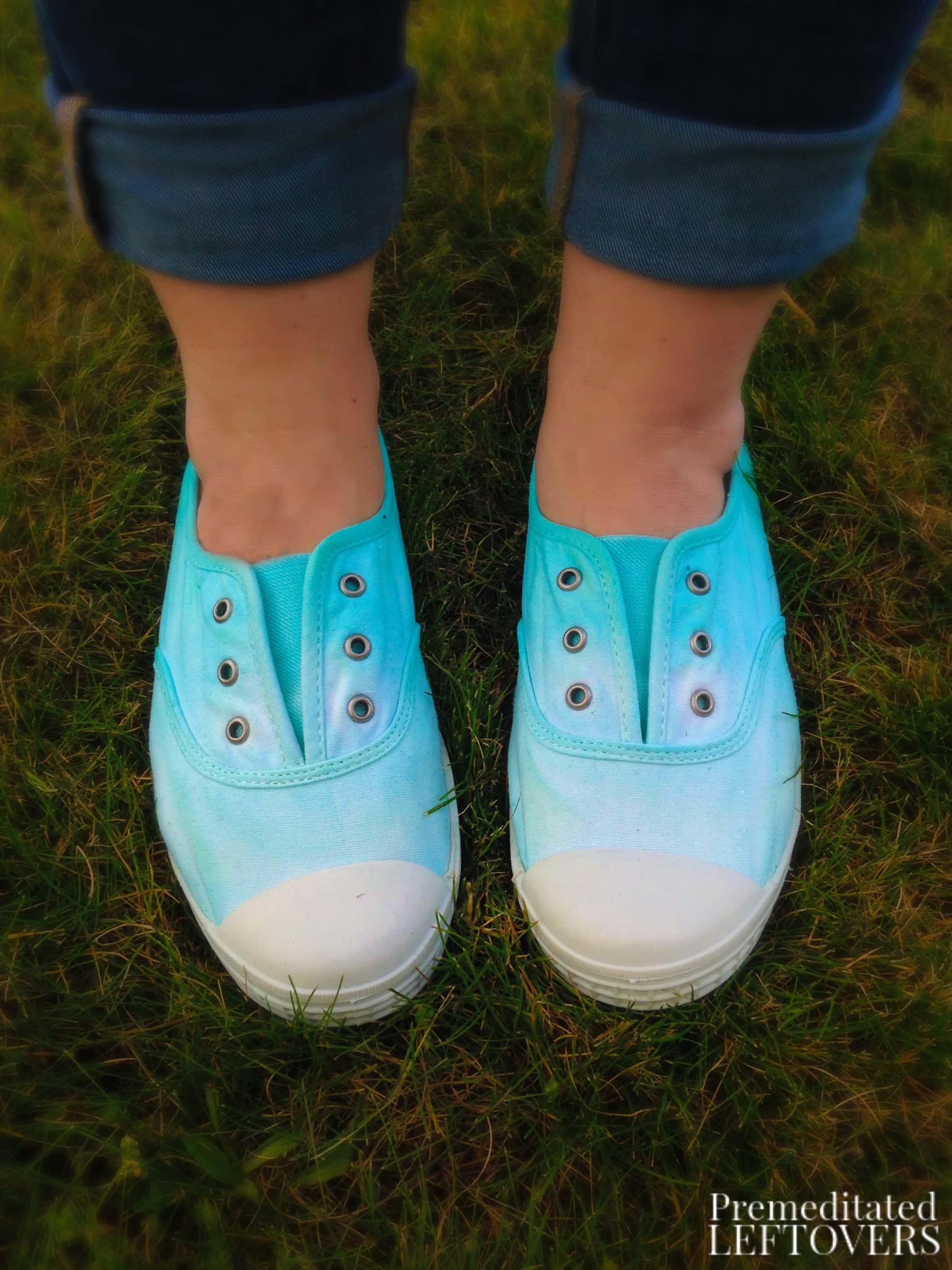 DIY Ombre Dyed Canvas Shoes