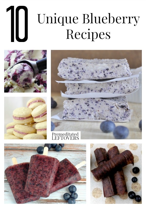 10 Unique Blueberry Recipes including blueberry smoothies, blueberry dinner ideas and ways to use up blueberries including how to freeze blueberries, too!