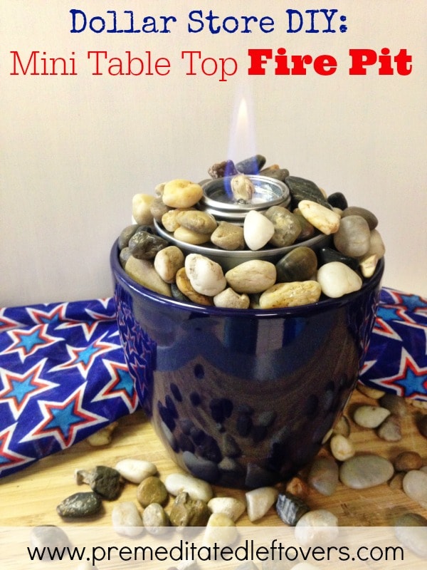 DIY Tabletop Fire Pit - Follow this easy tutorial to make a frugal and festive tabletop fire pit perfect for outdoor summer parties.