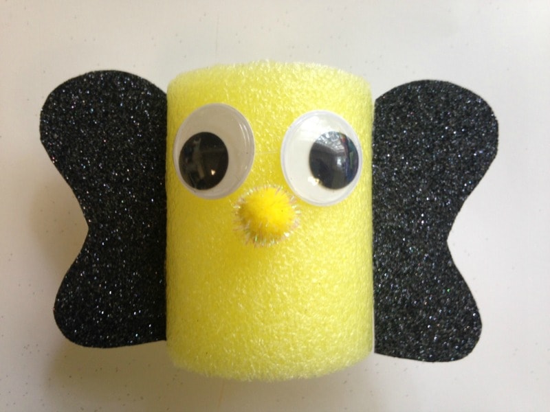 Pool Noodle Bumble Bee Craft