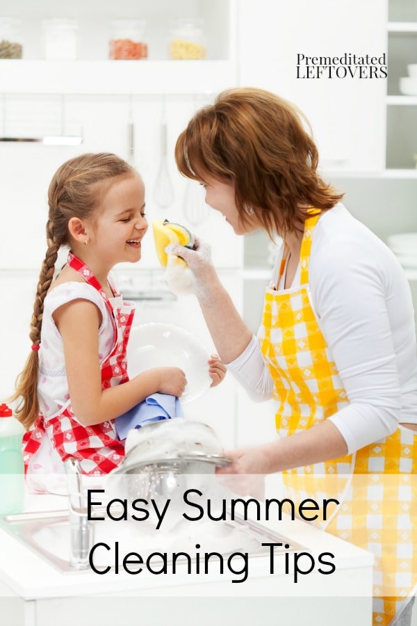 Easy Summer Cleaning Tips - Some easy summer cleaning tips to keep messes under control and streamline your cleaning routine with the kids home from school.