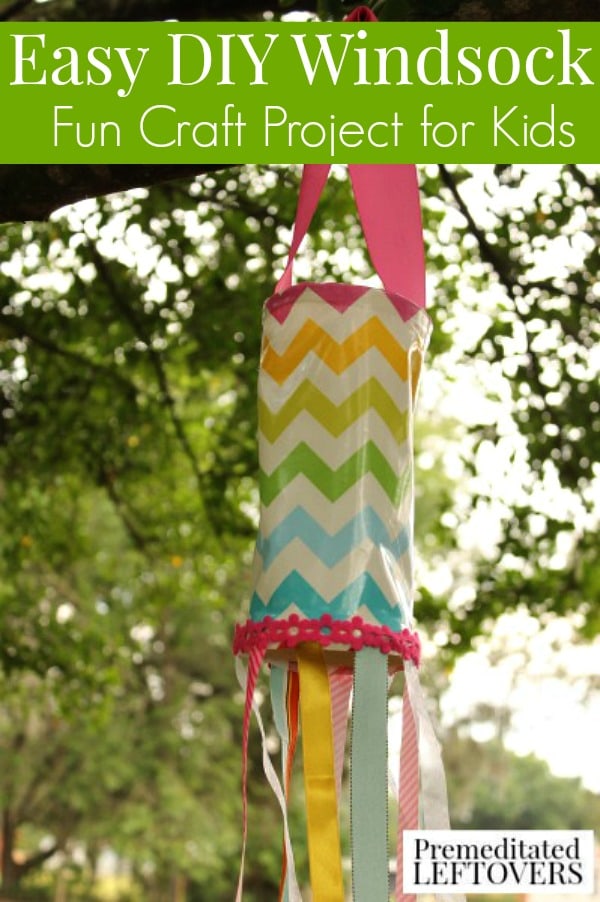 Homemade Windsock for Kids - Create a pretty, bright, and fun windsock with the kids to make your yard or porch festive. Easy craft project for kids.
