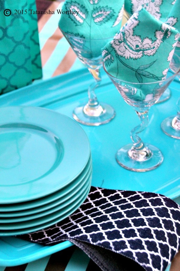 Girls Lunch Tablescape Glasses and Napkins