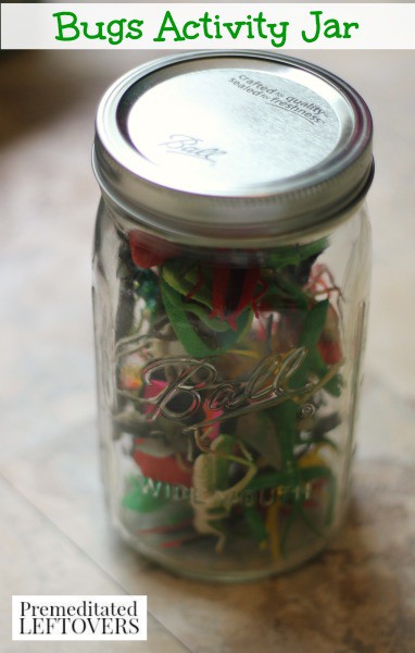 Bug Activity Jar with 7 Bug Activities - Check out these fun and educational bug activities in a cute mason jar for you and your toddler or preschooler.