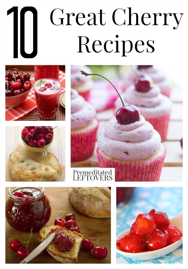 10 Great Cherry Recipes, including recipes for cherry desserts, salads,and more, as well as tips for pitting cherries and freezing cherries.