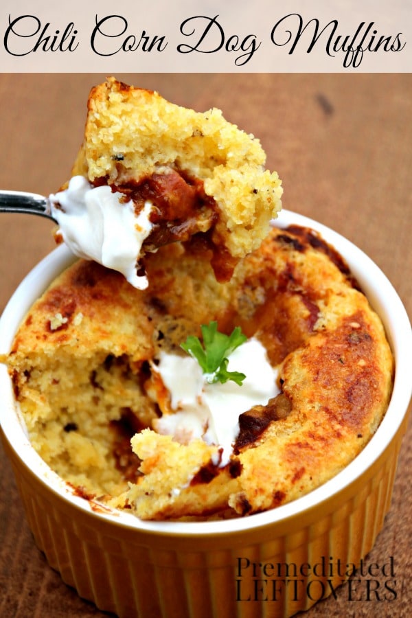 A quick and easy recipe for Chili Corn Dog Muffins. This kid-friendly Chili Corn Dog Muffin recipe uses cornbread mix, hot dogs, chili, and cheese.