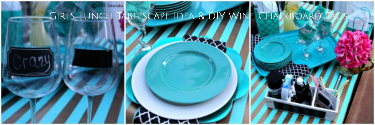 DIY Chalkboard Wine Glasses and Girls' Lunch Tablescape Idea 