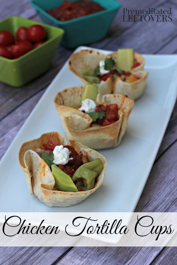 This Chicken Tortilla Cups Recipe is made in a cupcake pan using flour tortillas. These tasty chicken tortilla cups are a delicious appetizer or main dish.
