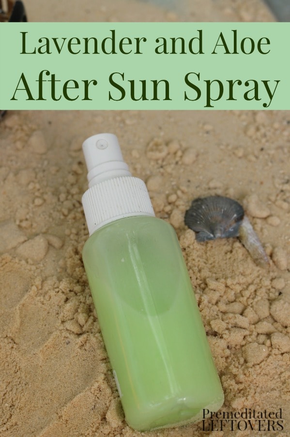 How to Make After Sun Spray - This simple recipe for homemade after sun spray with aloe and lavender is full of ingredients that naturally sooth sunburns.