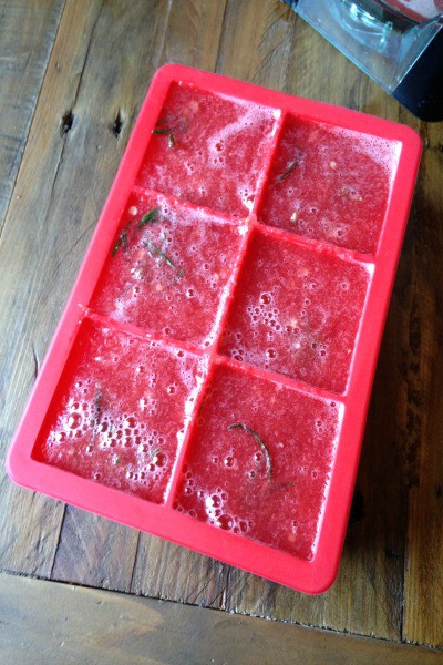 How to make watermelon rosemary ice cubes