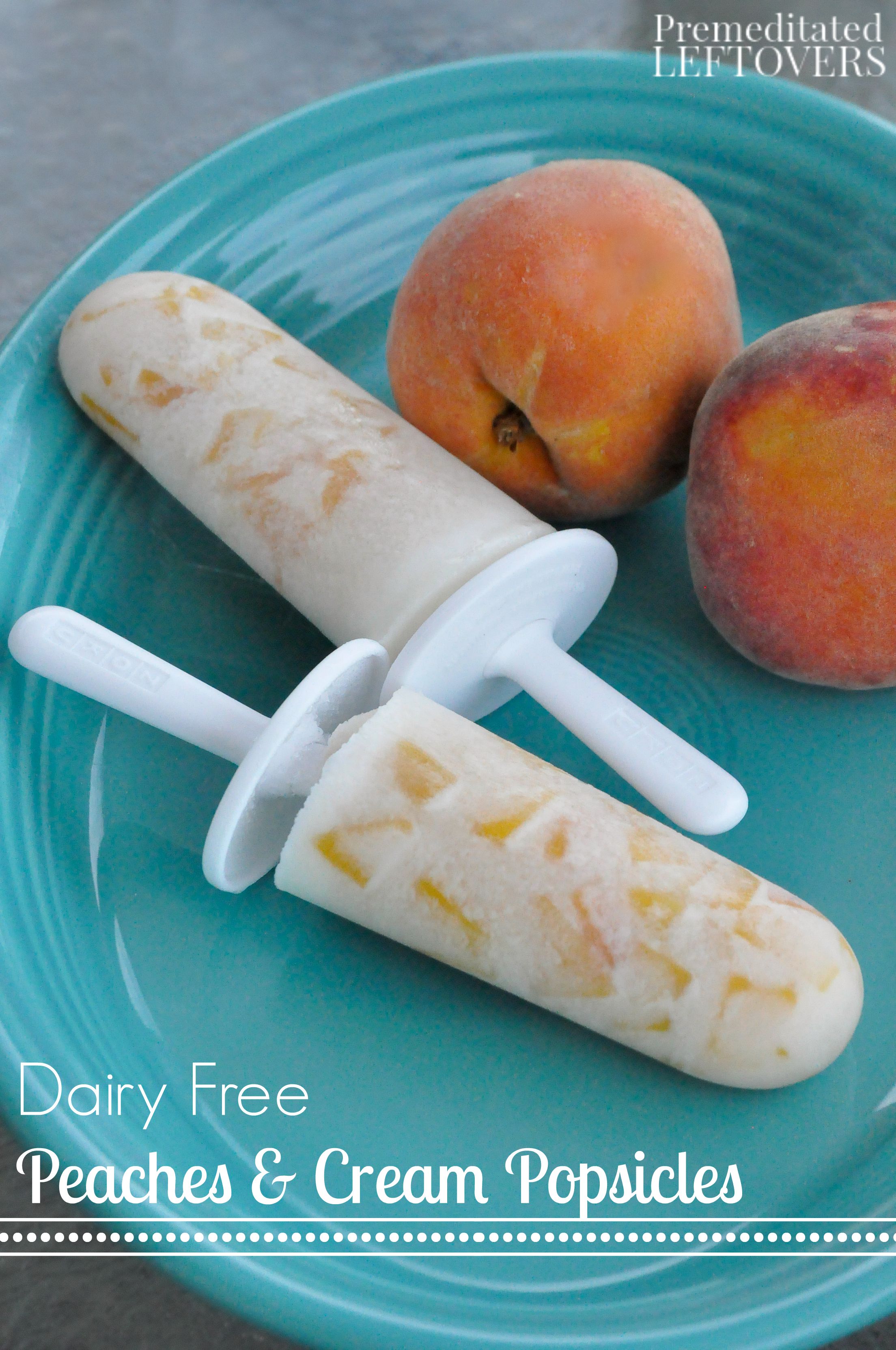 Easy Dairy-Free Peaches and Cream Popsicles Recipe  - These delicious dairy-free peaches and cream popsicles are made with just 3 natural ingredients.