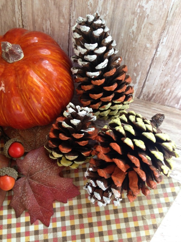 Hand Painted Candy Corn Pine Cones decorations