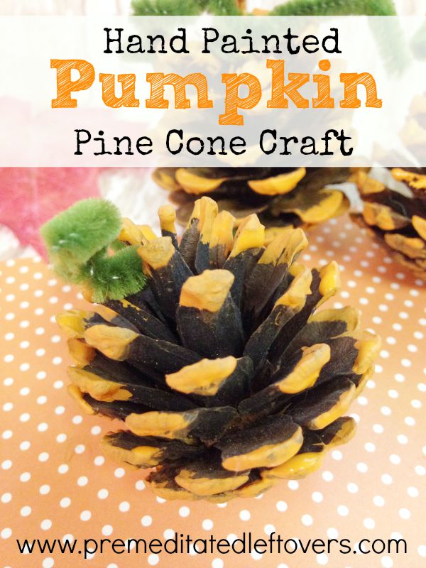 Hand Painted Pumpkin Pine Cones- These little pine cone pumpkins are an easy fall craft for kids. Display them in bowls or scattered across your mantel.