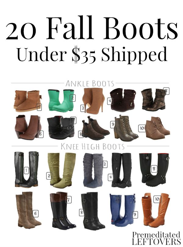 20 New Fall Boots for Women: Fashionable boots for under $35. Want to look great this fall on a budget? Check out these ankle boots and knee high boots.