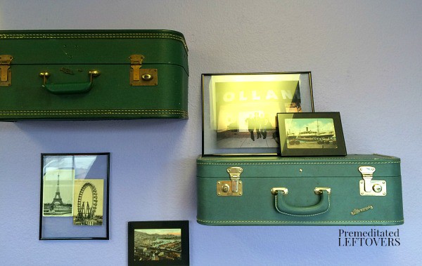 You can make shelves out of vintage suitcases