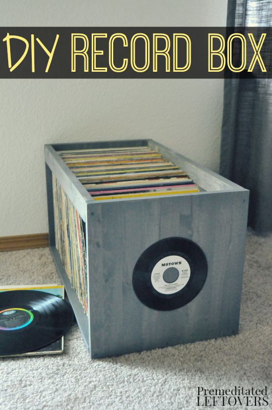 DIY Record Box- This simple yet heavy duty box is perfect for storing all of your records. Its open design also allows you to flip through albums with ease.