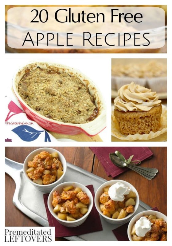 20 Gluten Free Apple Recipes- These gluten free recipes bring apples to your breakfast, lunch, or dinner table in delicious treats that everyone will enjoy. 